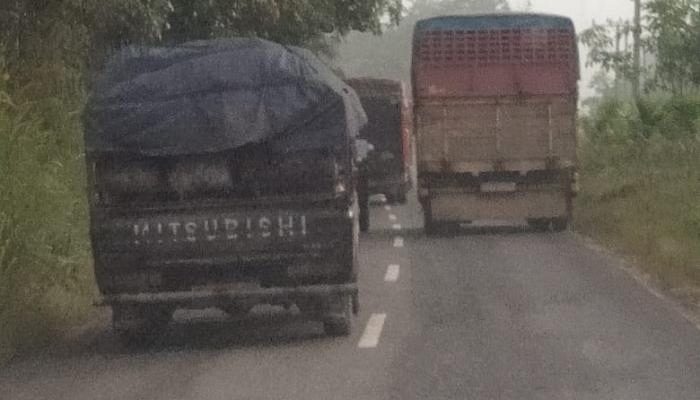 Mobil Batubara Lintasi Jalan Nes menimbulkan keresahan penguna kendaraan dan cepat merusak jalan. Dishub musti siagakan petugas.