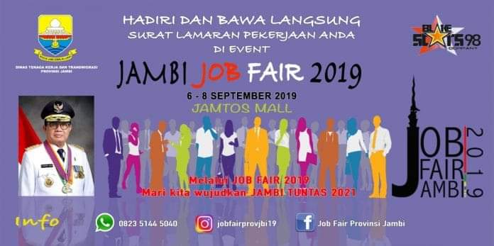 Job fair yang akan digelar Pemprov Jambi, 6-8 September 2019.