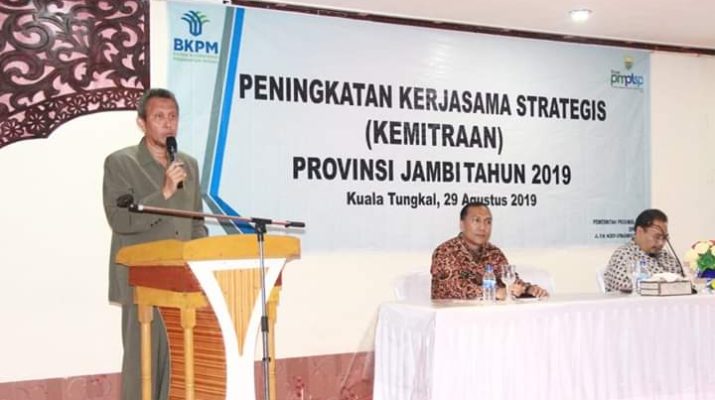 Dinas PMPTSP menggelar acara Peningkatan Kerjasama Strategi Kemitraan (PKSM) di Aula Tungkal hotel, Kamis (29/8/2019)