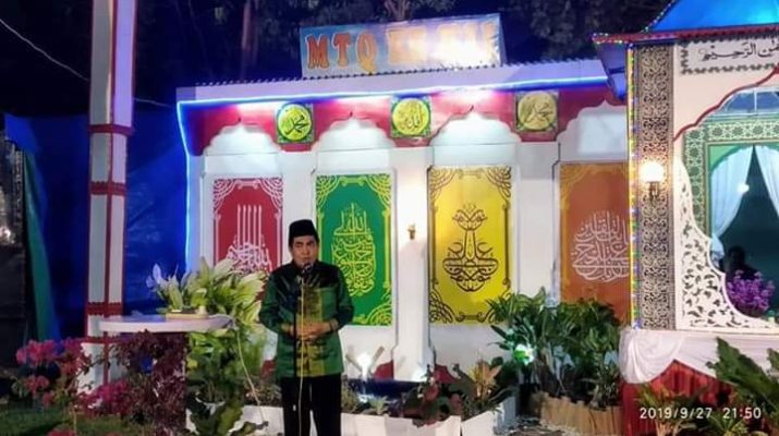 Walikota Sungai Penuh H. Asafri Jaya Bakri (AJB), membuka secara resmi MTQ Ke XII tingkat Kecamatan Hamparan Rawang, Jumat (27/09/2019).