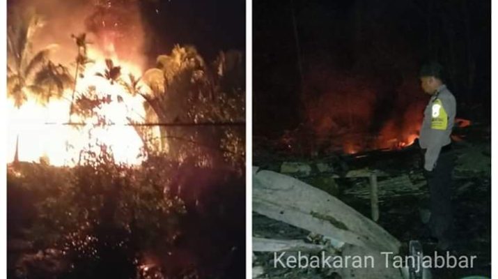 Pasutri tewas terpanggang pada peristiwa kebakaran rumah di RT 01, Kecamatan Senyerang, Tanjabbar yang memilukan, Minggu (01/03/20).