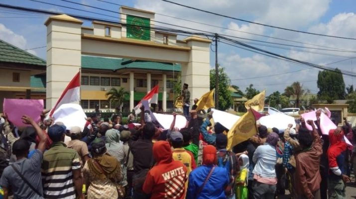 Masih ingat penangkapan belasan petani pada Karhutla? Disebut tanpa surat penangkapan, para petani dari SPI, Senin (02/03/2020) gelar aksi di Pengadilan Negeri Muara Bulian.