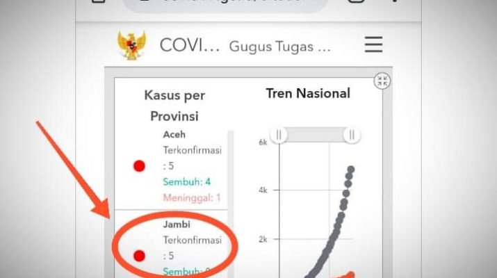Pasien Positif Corona di Jambi Bertambah Lagi, Jadi 5 Orang