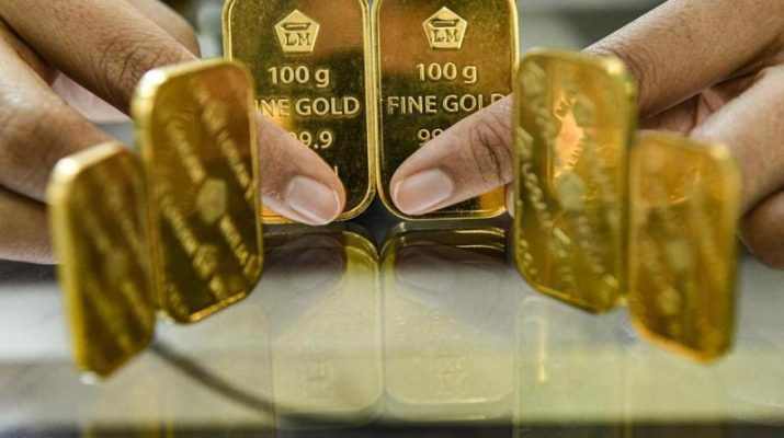 Harga emas batangan PT Aneka Tambang Tbk terbaru anjlok tajam, Rabu 8 April 2020. Harga turun  dibandingkan harga sesi perdagangan Selasa. 