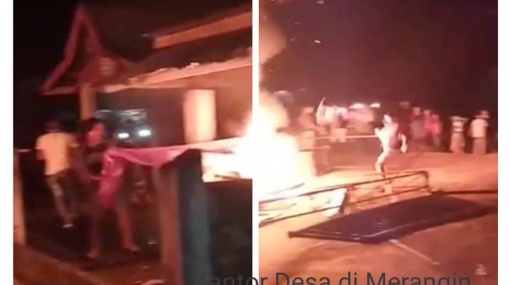Pembakaran posko Covid-19 dan pengrusakan kantor desa, buntut rusuh BLT di Merangin, Selasa (19/05/20) Bupati sebut ada unsur kesengajaan.