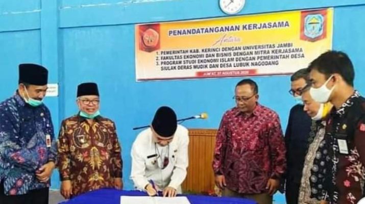 Bupati Kerinci Tandatangani Kerjasama Dengan UNJA