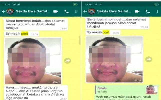 Chat Mesra Hingga Kirim Foto Bugil Dada, Pejabat Sekda Ini Dibebastugaskan