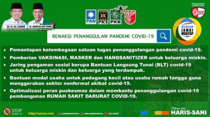 Subsidi Vaksin Hingga Modal Usaha, Ini Bentuk Penanggulangan Corona Ala Haris-Sani