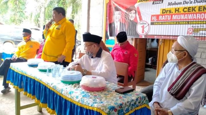 Calon Gubernur Jambi H.Cek Endra, Kamis 29 Oktober 2020 kembali membombardir basis Haris di wilayah Pamenang Kabupaten Merangin. 