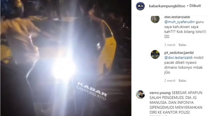 ragedi lakalantas mengenaskan, kembali terjadi di Kota Jambi. Pasalnya, seorang pejalan kaki ditabrak oleh pengendara hingga tewas, Sabtu (17/10). Tak ayal, warga yang geram atas kejadian tesebut, langsung mengamuk. Al hasil mobil pengendara itu pun, diamuk massa.