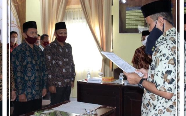Bupati yang diwakili oleh Pj. Sekda Batanghari Ir. H. R. M. Mulawarmansyah, kembali lantik Pejabat Fungsional, di lingkup pemerintah Batanghari, Selasa (13/10/2020).