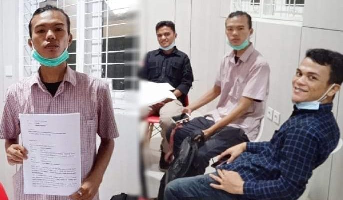 Juanson Ambarita, mahasiswa Universitas Jambi tak terima dirinya dituduh sebagai pelaku, dalam aksi unjuk rasa Tolak Omnibus Law waktu lalu. Kepolisian Polda Jambi dilaporkan ke Kementerian Hukum dan HAM Provinsi Jambi, Senin (02/11/2020).