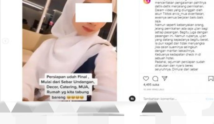 Sungguh malang nasib wanita yang satu ini. Bagaimana tidak, dua hari nikah calon suami malah Check-in bareng mantan di hotel. Hal ini pun menjadi viral, dan sorotan publik.