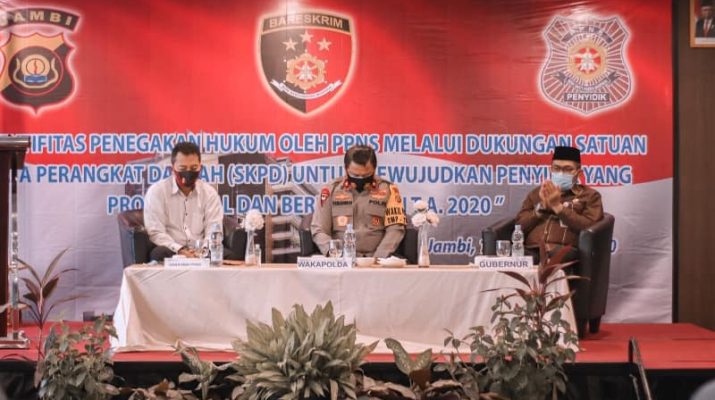 Sekda Provinsi Jambi H.Sudirman,SH,MH mengemukakan, pembinaan kemampuan penyidik Polri dan PPNS Kabupaten/Kota se-Provinsi Jambi.