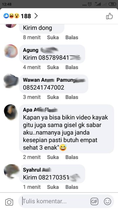 warga net melemparkan WA di kolom komentar