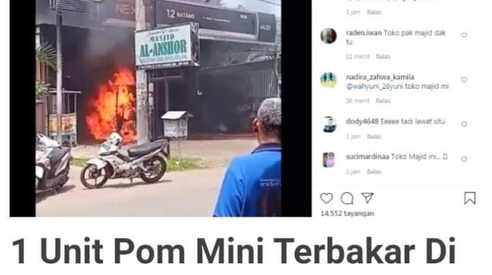 Baru saja kebakaran terjadi lagi di Kota Jambi. Kali ini satu pertamini atau Pom mini terbakar, di wilayah perumahan Lazio kawasan Pematang Sulur Buluran Kota Jambi, Kamis (17/12/2020).