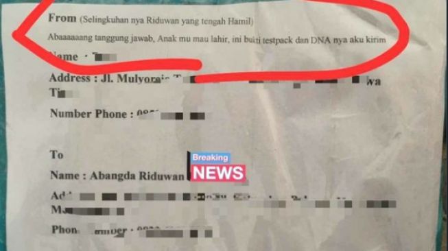 Sosial Media merupakan, sebuah media untuk bersosialisasi yang di lakukan secara online. Baru-baru ini, media sosial di gegerkan dengan postingan foto sebuah paket dari sosok wanita selingkuhan di mana terdapat pesan “tanggung jawab aku hamil".