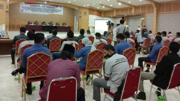 Pelaksanaan Rapat Pleno Rekapitulasi tingkat Kabupaten di Tanjung Jabung Barat, Rabu (16/12/20) dilaksanakan oleh KPU Tanjabbar,