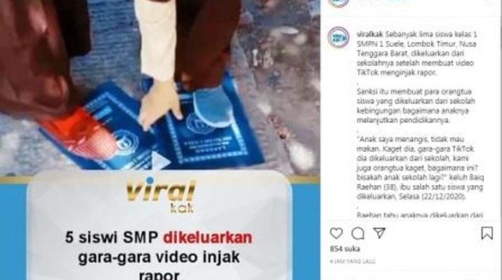 Entah apa yang di pikirkan kelima siswi ini, sehingga membuat video yang memperlihatkan mereka dengan nekat injak-injak rapor sekolah mereka.