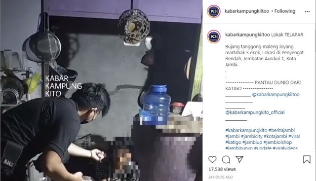 Entah apa yang merasuki pria di Jambi ini, hingga nekat maling 3 loyang martabak di kawasan Aurduri 1 Kota Jambi, Senin malam (02/01/2021).