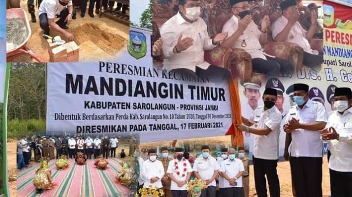 Usai menempuh penantian panjang, akhirnya Bupati Cek Endra Meresmikan Kecamatan Mandiangin Timur, Rabu (17/02/2021). 