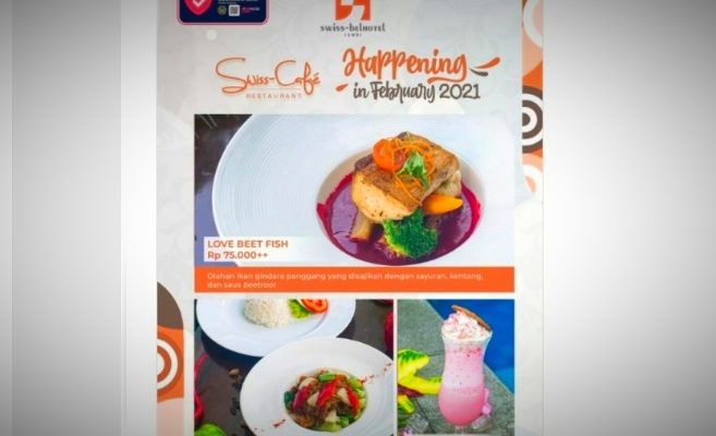 Seperti biasa, Tia mengawali awal bulan, Selasa (02/02/21) khusus di Februari 2021 Swiss-Belhotel Jambi meluncurkan menu spesial bagi pengunjungnya.
