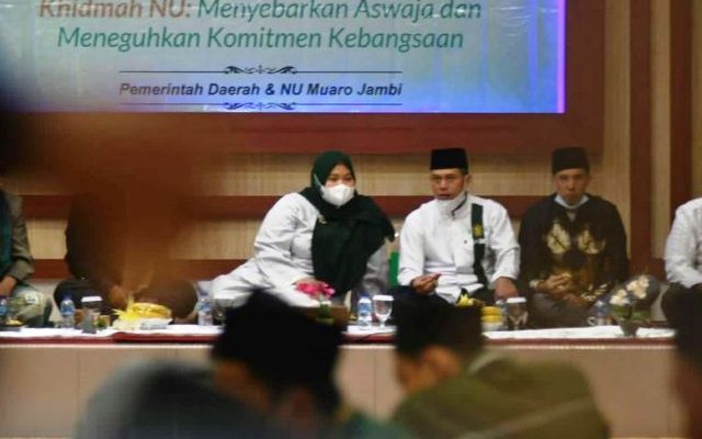 Wakil ketua (Waka) DPRD Ahmad Haikal, hadiri Harlah NU ke 95, di Aula Rumah Dinas Bupati Muaro Jambi, Senin (15/02/2021) Malam.