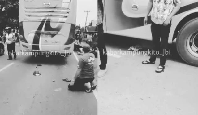 Lagi-lagi kecelakaan lalu lintas (Lakantas) kembali terjadi, peristiwa ini berada di lokasi kawasan Jambi Luar Kota (Jaluko), di duga seorang Wanita terlindas Bus, Jumat (09/04/2021)