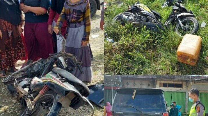 Kecelakaan maut di Singkut, Sarolangun dan Pulau Rengas, Merangin, Minggu (16/5). Tabrakan mobil vs motor itu, menelan 2 korban pengendara Beat