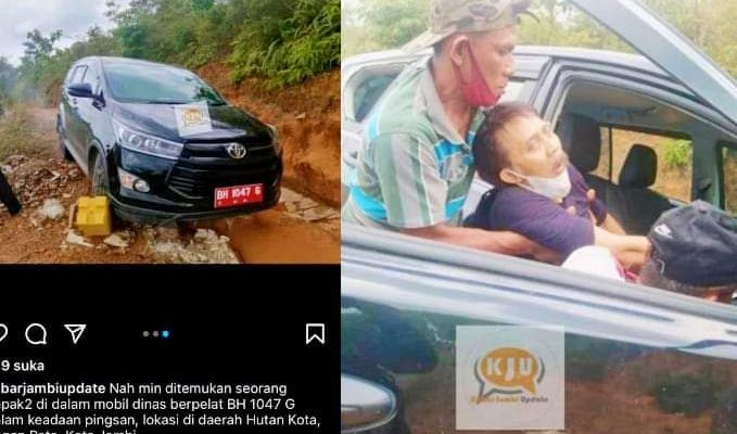 Baru-baru ini publik kembali di gegerkan dengan penemuan seorang pria, dalam keadaan Pingsan di mobil Dinas. Kabarnya, Pria ini di duga Jangning, mantan Pj Sekda Muaro Jambi yang ditemukan tergeletak di mobil dinas, kawasan Bagan Pete kota Jambi.