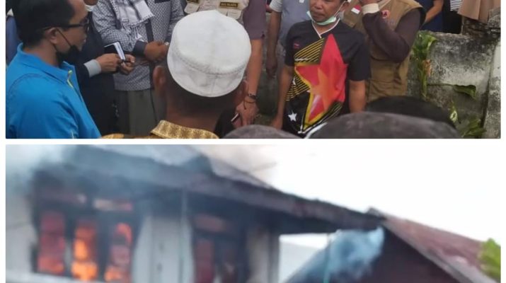 Respon cepat di tunjukan Pemerintah Kota Sungai Penuh, melalui Wakil Walikota Antos, atas musibah kebakaran di lokasi desa Dujung Sakti, Jumat (9/7/2021). 