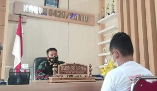 Salah satu peserta Lomba Wartawan Cilik Merangin, putra Dandim 0420/Sarko