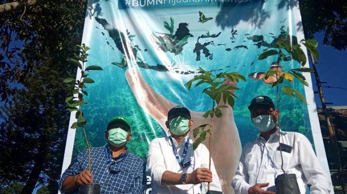 wujud dari kolaborasi BUMN hijaukan Indonesia, PTPN VI Jambi Gelar Penanaman dan Open Donasi Pohon, Rabu (01/12/2021).