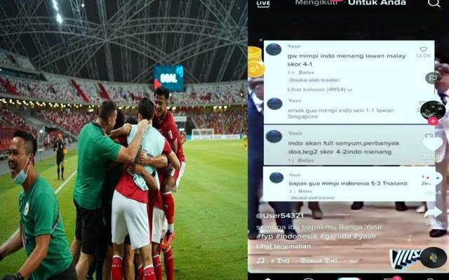 Pertandingan lanjutan ajang Piala AFF 2020, baru-baru ini warganet di buat heboh dengan ramalan salah satu pemilik akun TikTok, yang viral tak pernah salah. Mulai dari Indonesia melawan Malaysia, hingga leg ke 1 dan 2 kontra Singapura.