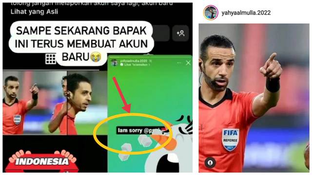 Wasit Semi Final SEA Games 2021, Yahya Ali memelas. Ia berulang kali buat akun Instagram namun terblokir, Yahya sampai minta ampun ke PSSI