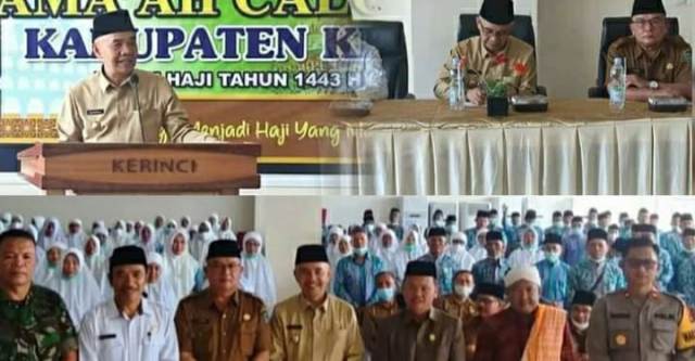 Bupati Kerinci Adirozal Buka Pelaksanaan Bimbingan Manasik Haji dan Sekaligus Pelepasan Jamaah Calon Haji (JCH). Kabupaten Kerinci