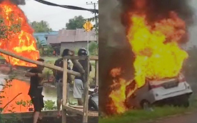 Sebuah video yang memperlihatkan satu unit mobil Toyota Avanza terbakar viral di media sosial. Mobil terbakar itu di Kelurahan Samataring