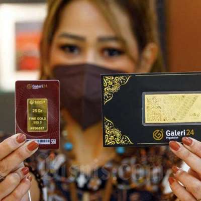 Harga emas Antam di Pegadaian pada Sabtu, 13 Agustus 2022 terpantau turun. Emas Antam Pegadaian ukuran 0,5 gram