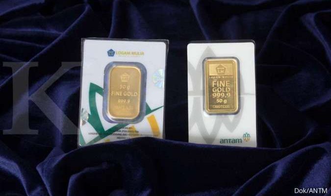 Harga emas pada perdagangan Jumat (Sabtu pagi WIB) merosot lagi seperti  penurunan untuk hari kelima berturut-turut, Saptu 20 Agustus 2022.