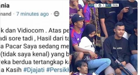 Kepergok selingkuh saat nonton pertandingan liga 1 Persik Kediri melawan Bhayangkara FC dalam lanjutan pekan kedua BRI Liga 1 2022/2023