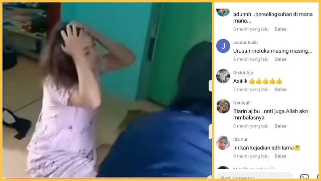 Viral istri bawa mertua gerebek suami selingkuh tengah heboh. Tapi video penggerebekan ini malah bikin warganet gagal fokus.