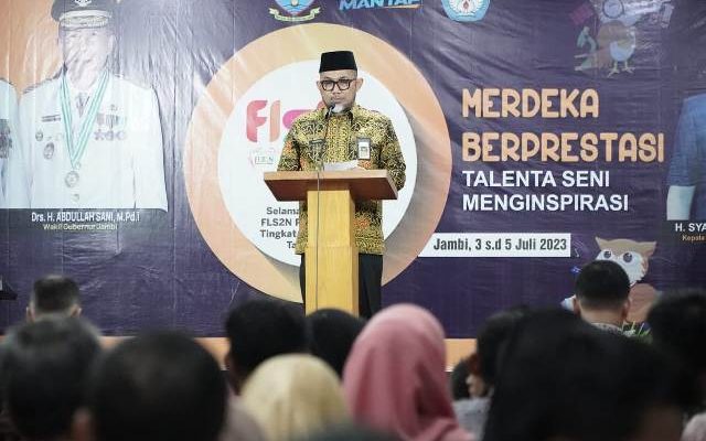 Sekretaris Daerah (Sekda) Provinsi Jambi H. Sudirman, SH, MH mengemukakan, melalui Festival FLS2N-PDBK para siswa mendapatkan wadah berkreativitas yang luas