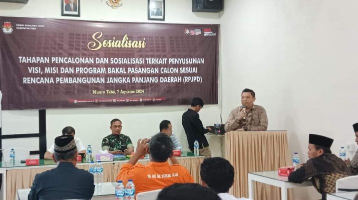 KPU Tebo gelar Sosialisasi Tahapan Pencalonan dan sosialisasi terkait penyusunan visi, misi dan program bakal pasangan calon sesuai rencana pembangunan