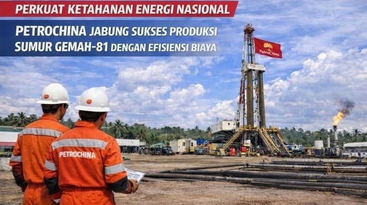 Keberhasilan pengeboran dan uji produksi awal sumur Gemah-81 milik PetroChina International Jabung Ltd. (PCJL) menjadi kontribusi nyata sektor hulu