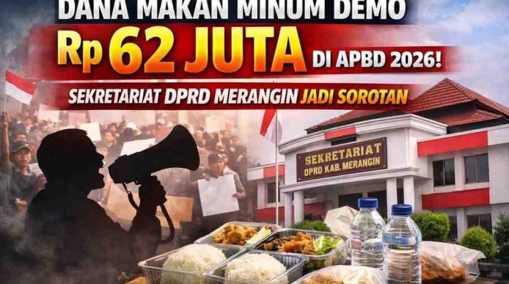 Heboh APBD Merangin 2026, bakal berlanjut. Setelah terungkap anggaran Rp 2,4 Milyar untuk Lift kantor bupati saat Jalan rusak, kini terungkap anggaran demo