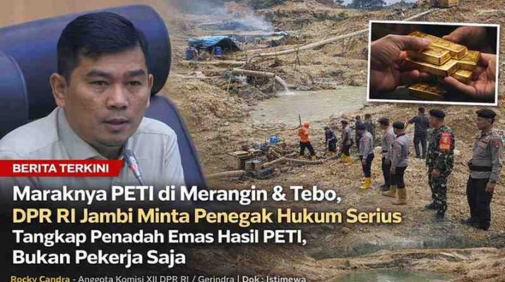 Aktivitas Pertambangan Emas Tampa Izin (PETI) di Wilayah Hukum Merangin makin berani, tambah hutan lindung. DPR RI minta tangkap penadah emas. 