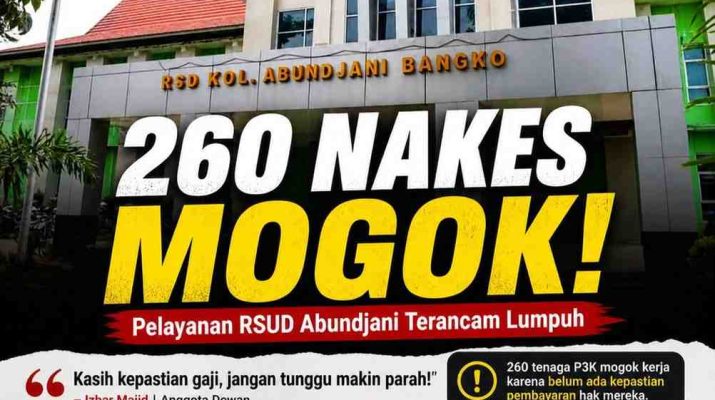 MERANGIN – Aksi mogok kerja di RSUD Kolonel Abundjani Bangko mulai mengkhawatirkan karena berdampak langsung pada pelayanan kesehatan.