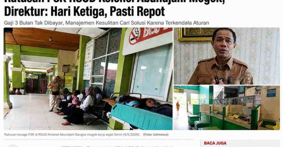 Ratusan P3K RSUD Kolonel Abundjani Mogok, Direktur: Hari Ketiga Pasti Repot