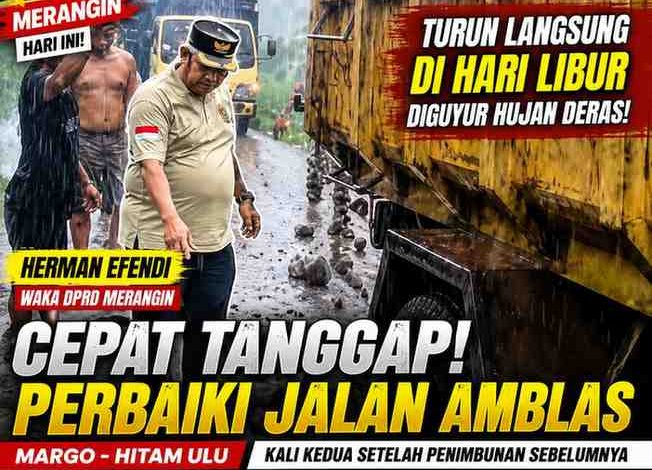 Tak Perlu 5 Bulan, Waka DPRD Merangin Langsung Perbaiki Jalan 