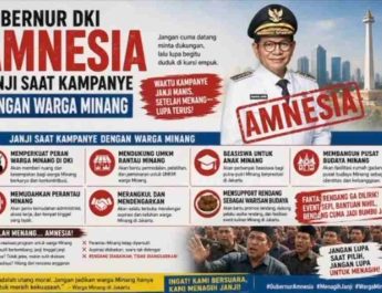 Forum Perantau Minang untuk Pram–Doel, M. Rafik Perkasa Dt Rajo Kuaso, menyampaikan kekecewaan mendalam terhadap Gubernur DKI Jakarta Pramono Anung